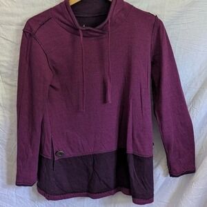 Neon Buddha Purple Pull Over Cowl Neck Sweatshirt Women's XS Pockets‎ Over Sized